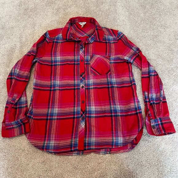 Orvis Women's Plaid Flannel Button Down Red Cotton Size Large - Picture 7 of 9